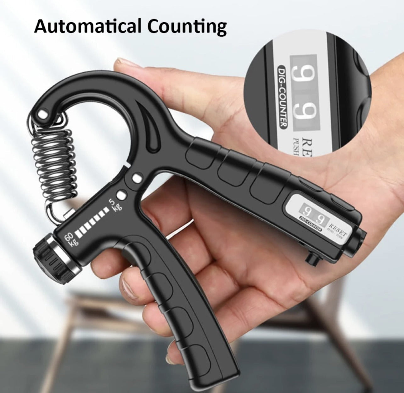 Adjustable Hand Gripper Exerciser with Counter 60KG